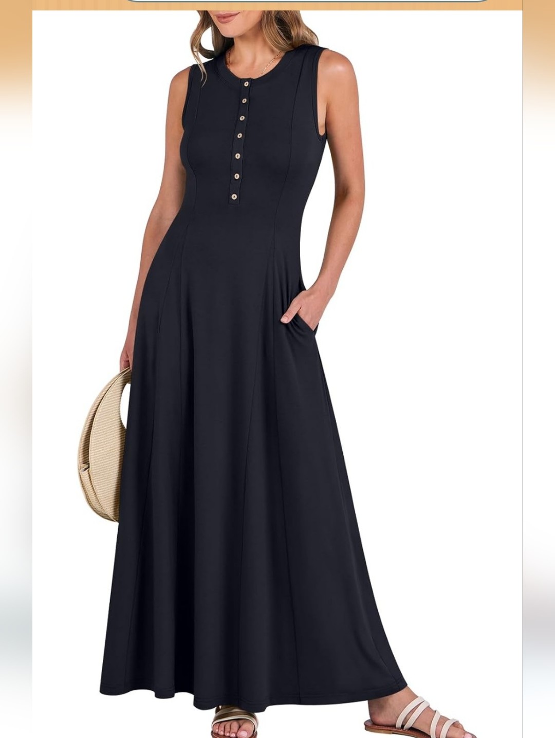 Black Button-Up Long Maxi Dress Size Small